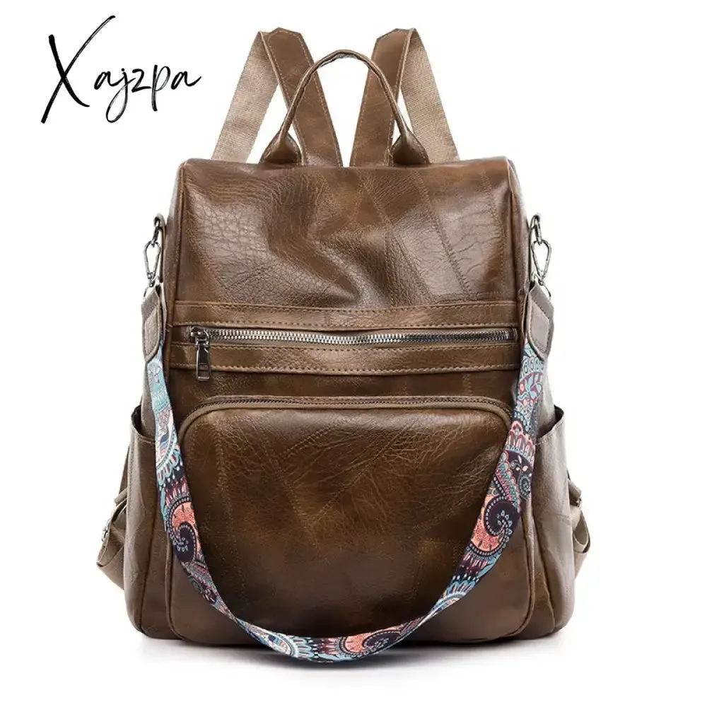 3-in-1 Women Backpacks Vintage Female Shoulder Bags Soft Leather Back Pack Ladies Travel BagPack Luxury Bag For Girls Mochila