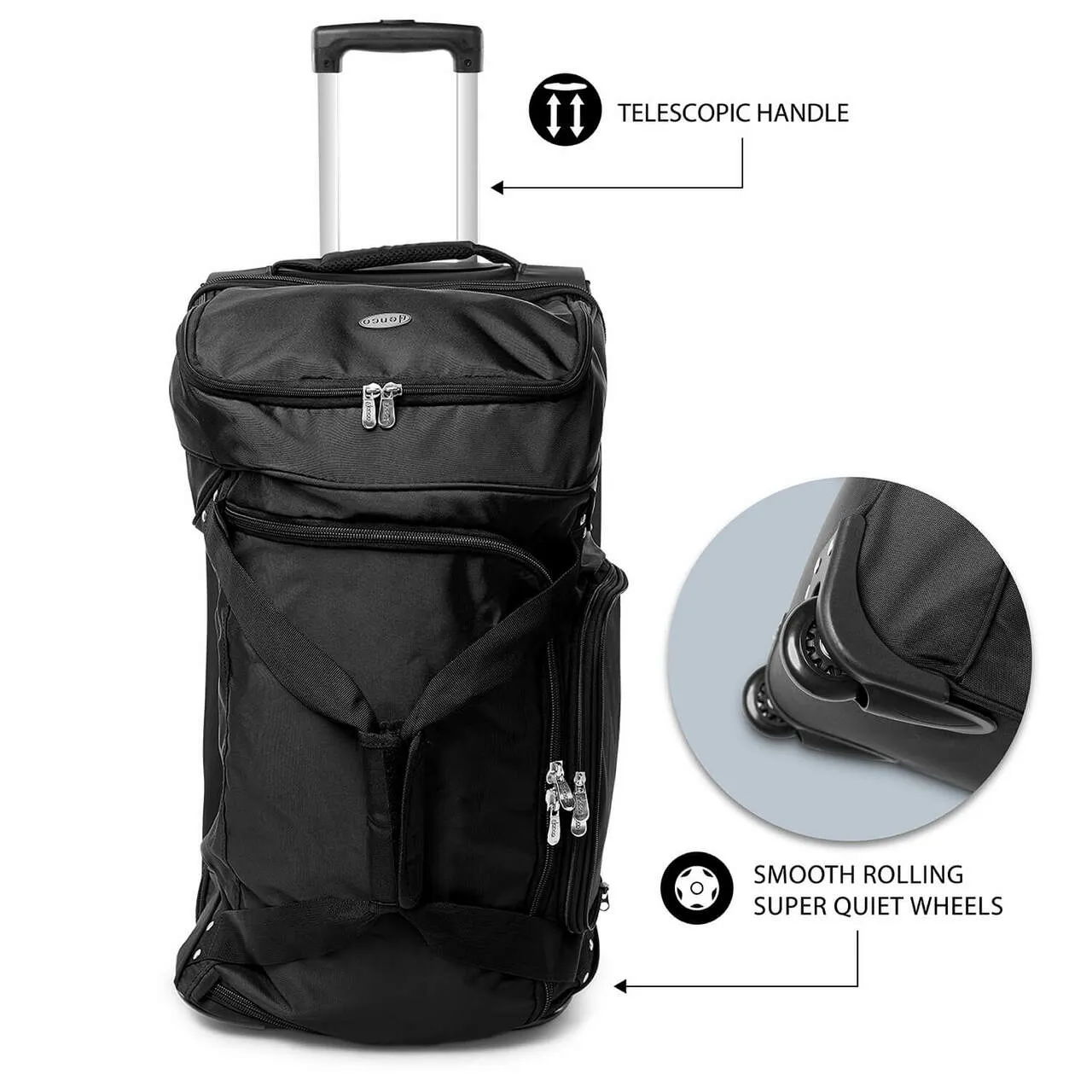 Baylor Bears 27" Black Rolling Drop Bottom Duffel