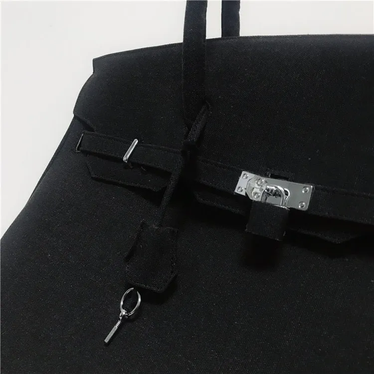 Birkin inspired canvas weekender overnight weekend travel bag fashion high street travel handbag