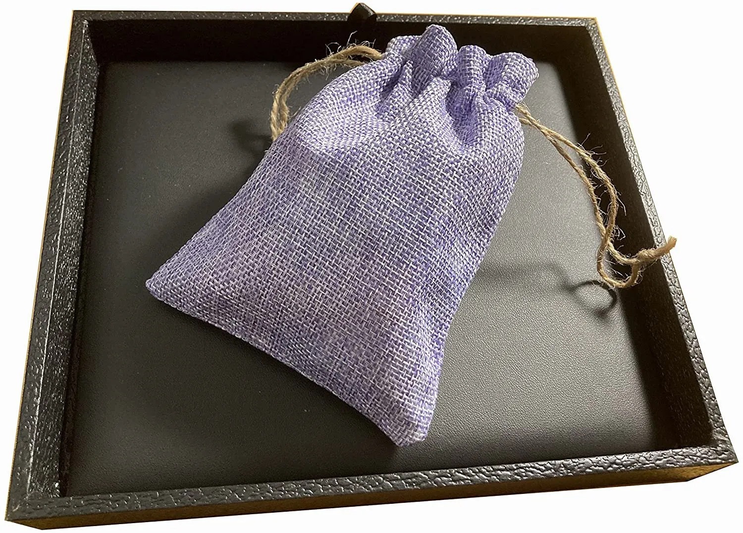 Black Leatherette Deluxe Dice Tray with Padded Insert and Colored Burlap Pouch - For RPG / Tabletop / DnD / Dice Rolling
