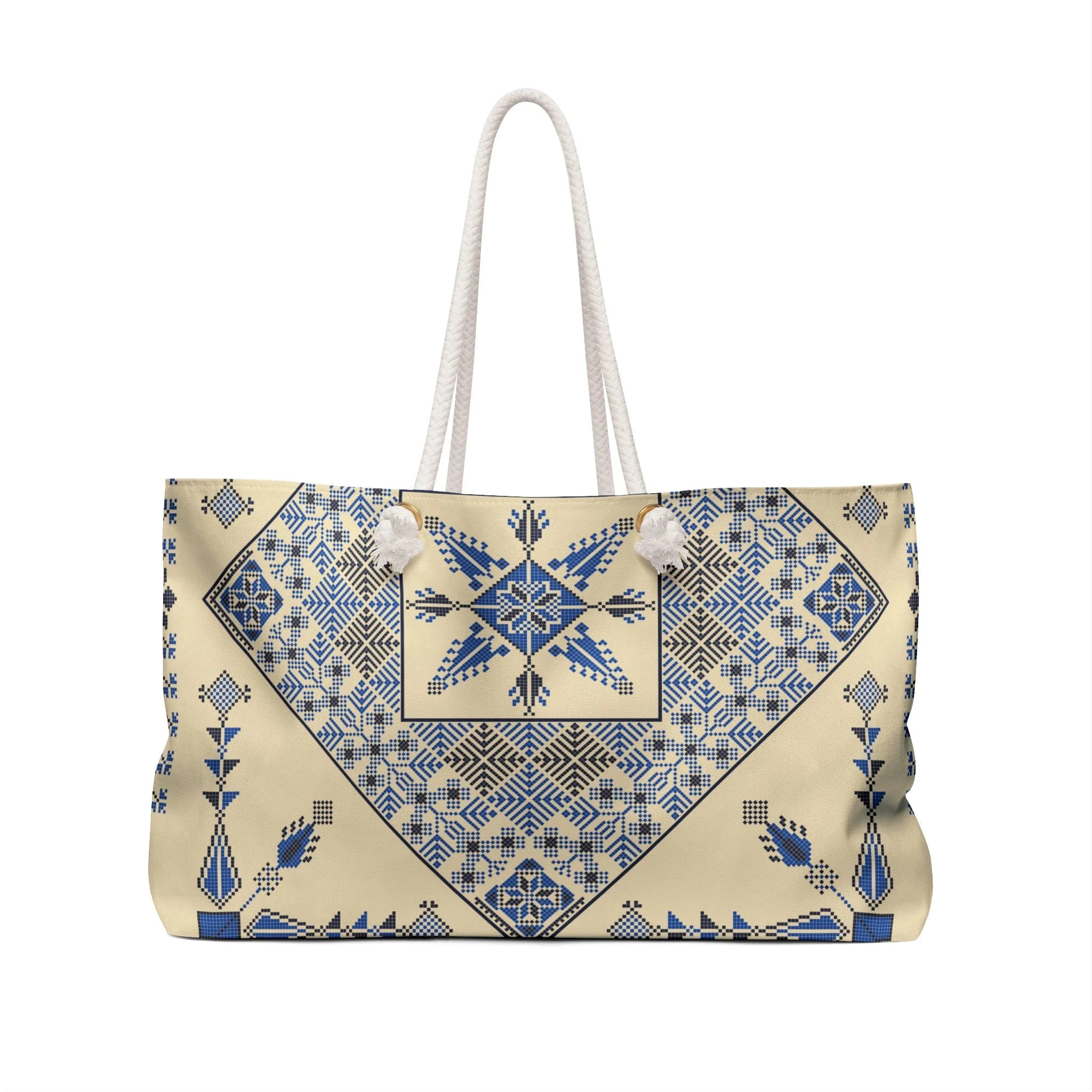 Blue Tatreez Beach Bag