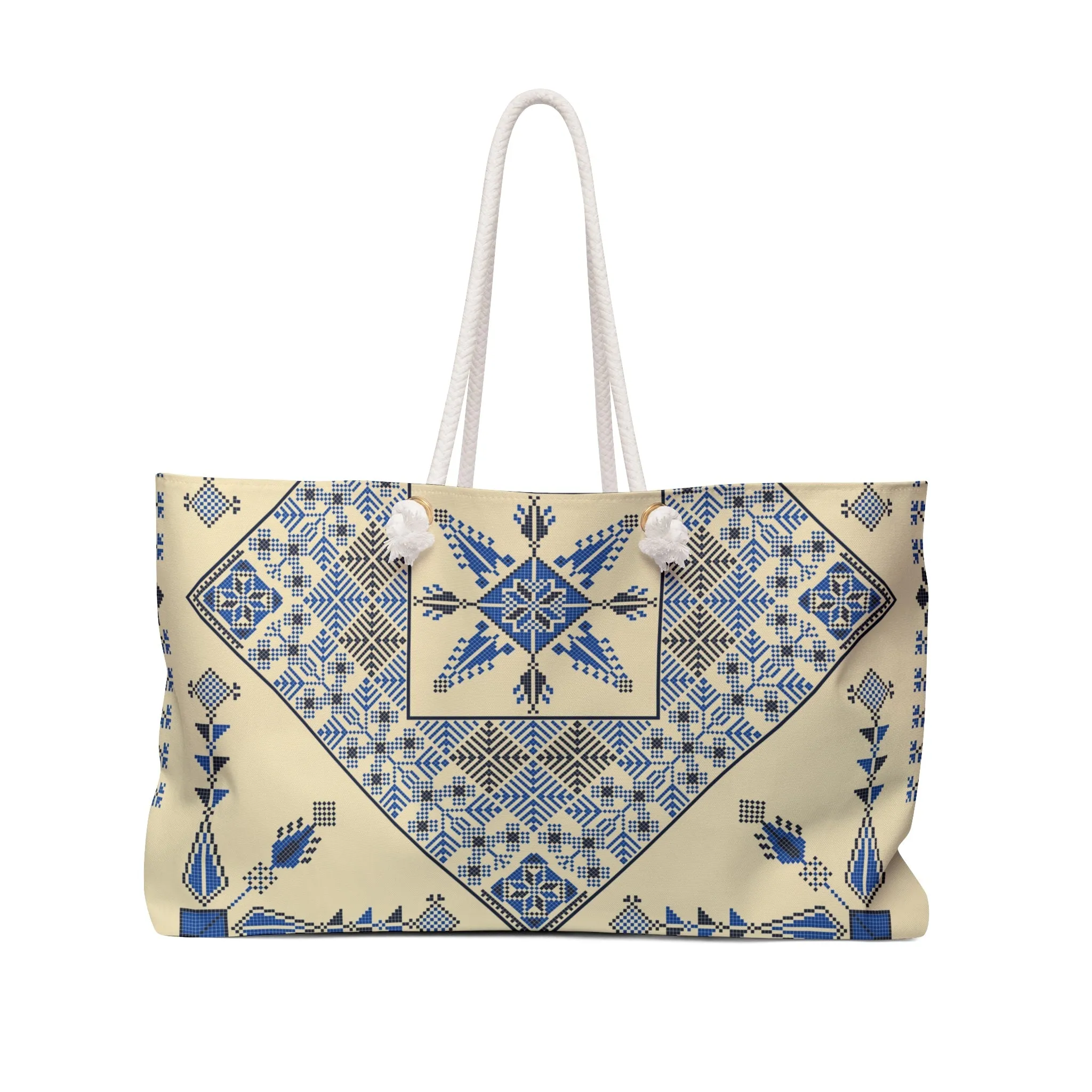 Blue Tatreez Beach Bag