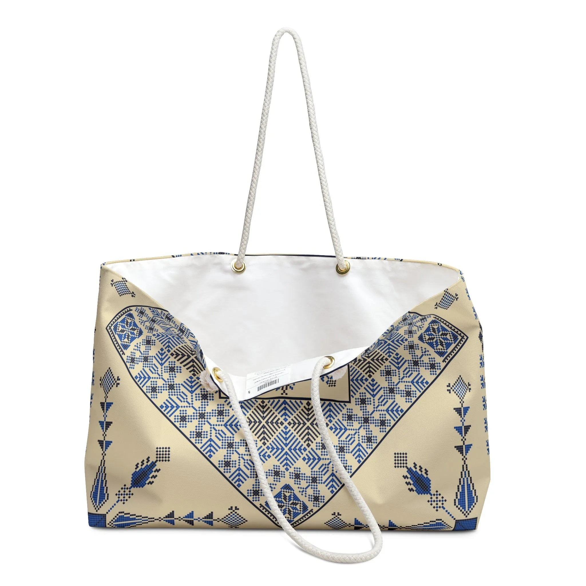 Blue Tatreez Beach Bag