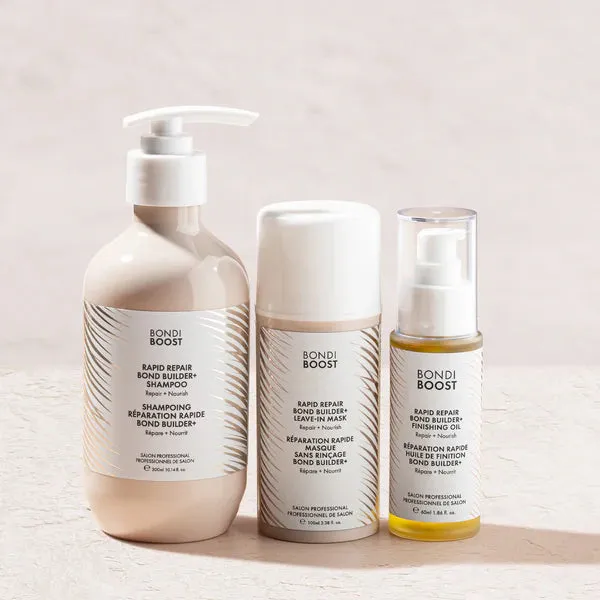 BondiBoost Rapid Repair Bond Builder  Shampoo, Leave-In Mask & Oil Trio