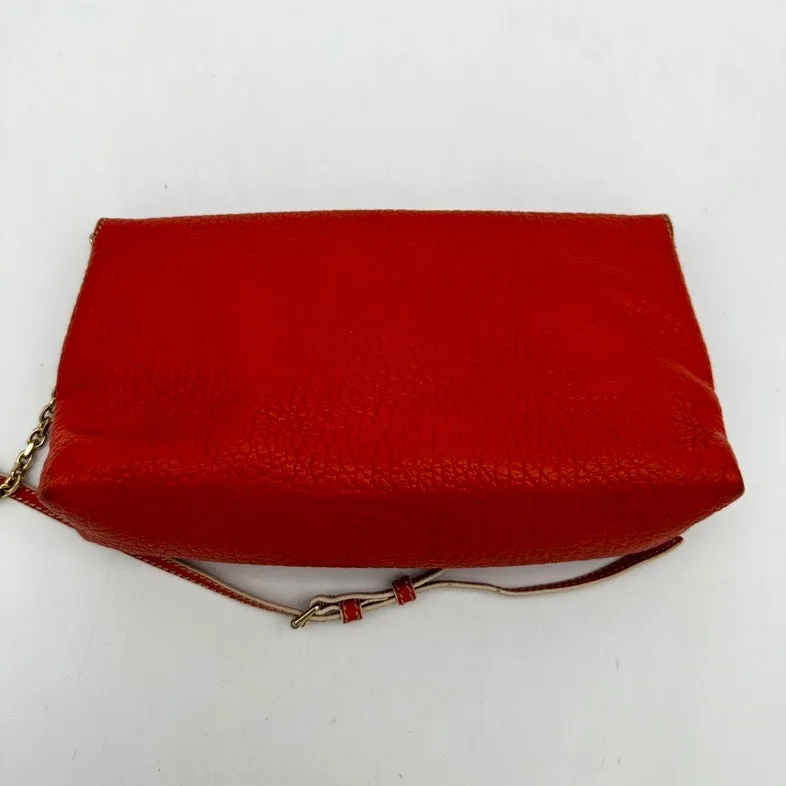 Burberry Red Leather Shoulder Bag Medium Size with Chain Strap