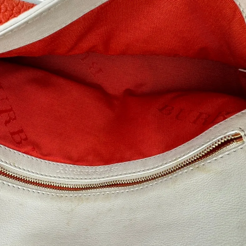 Burberry Red Leather Shoulder Bag Medium Size with Chain Strap