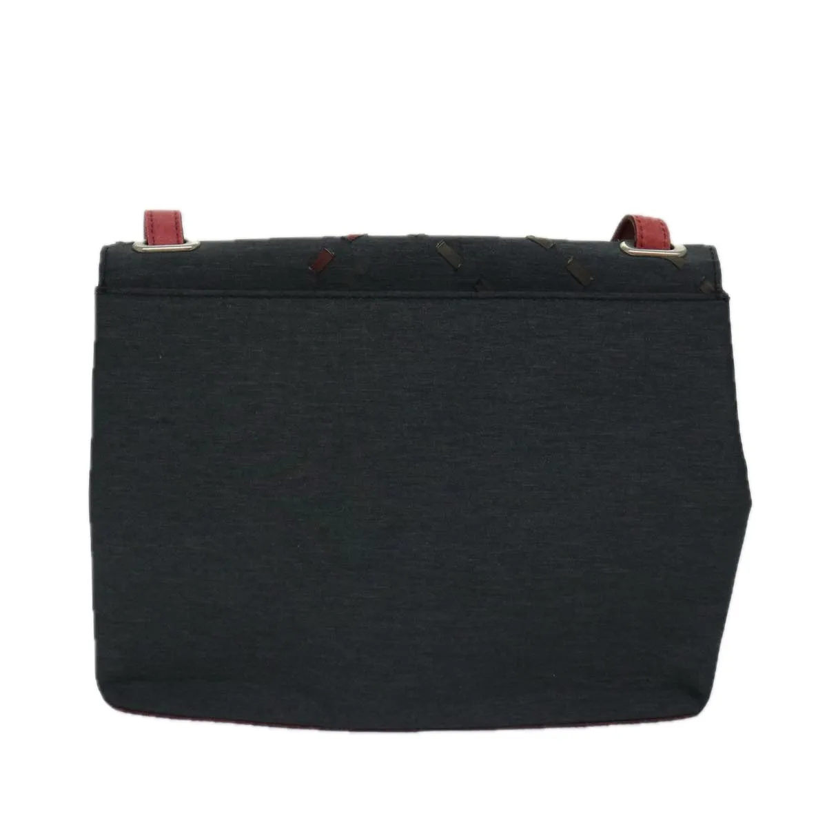 BURBERRY Shoulder Bag Canvas Black Red Auth bs12799