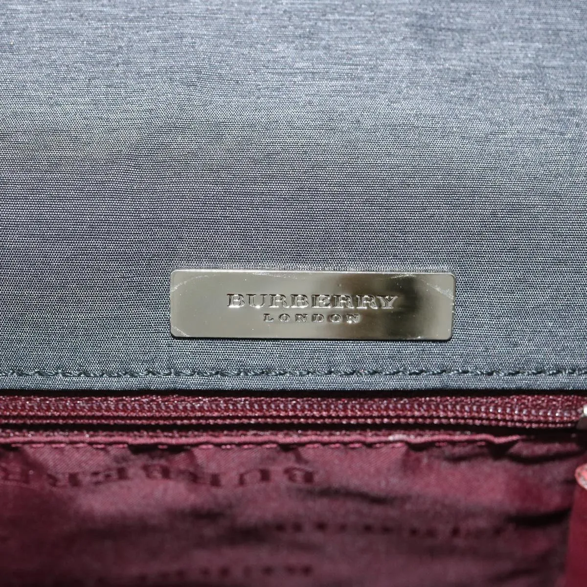 BURBERRY Shoulder Bag Canvas Black Red Auth bs12799