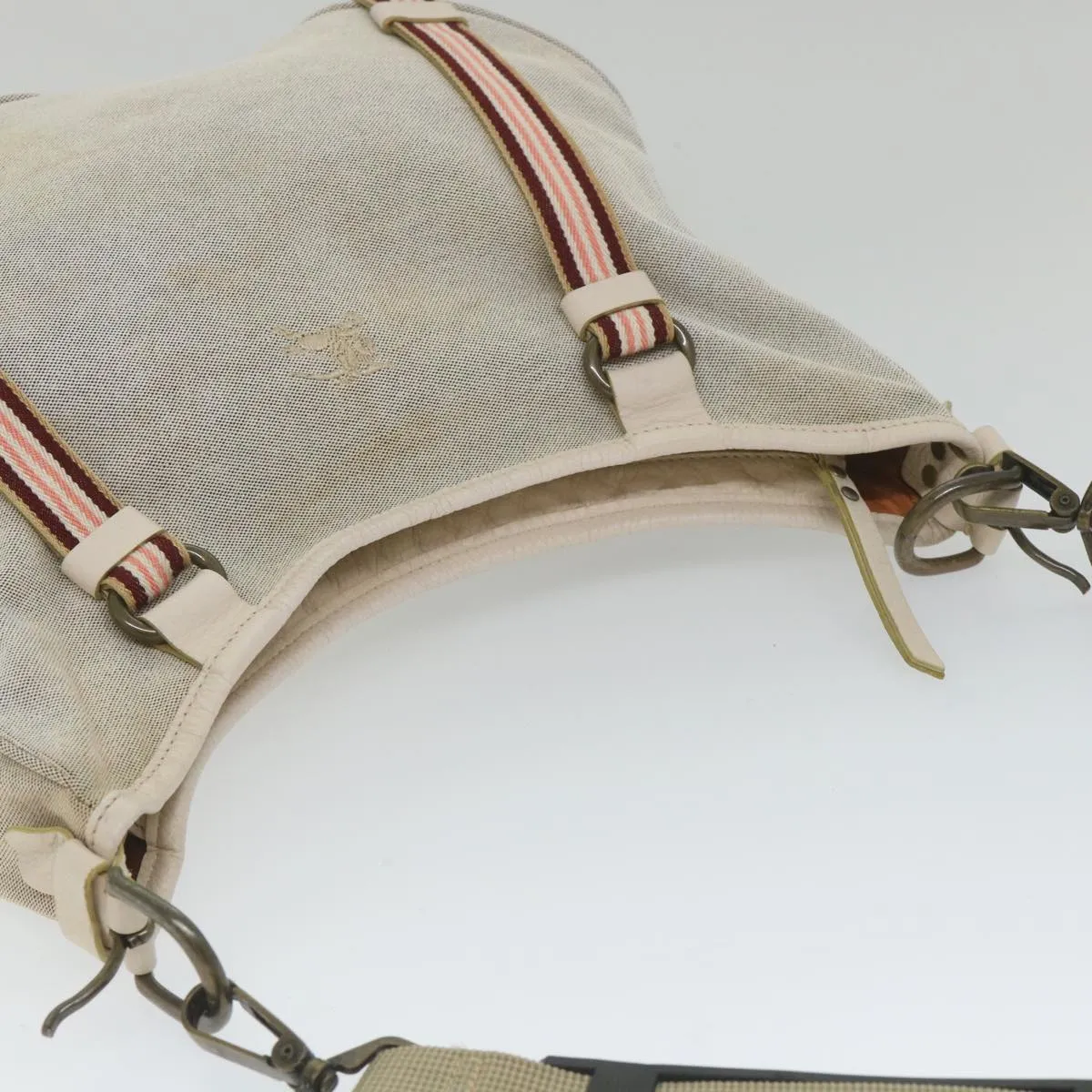 BURBERRY Shoulder Bag Canvas Gray Auth ti1326