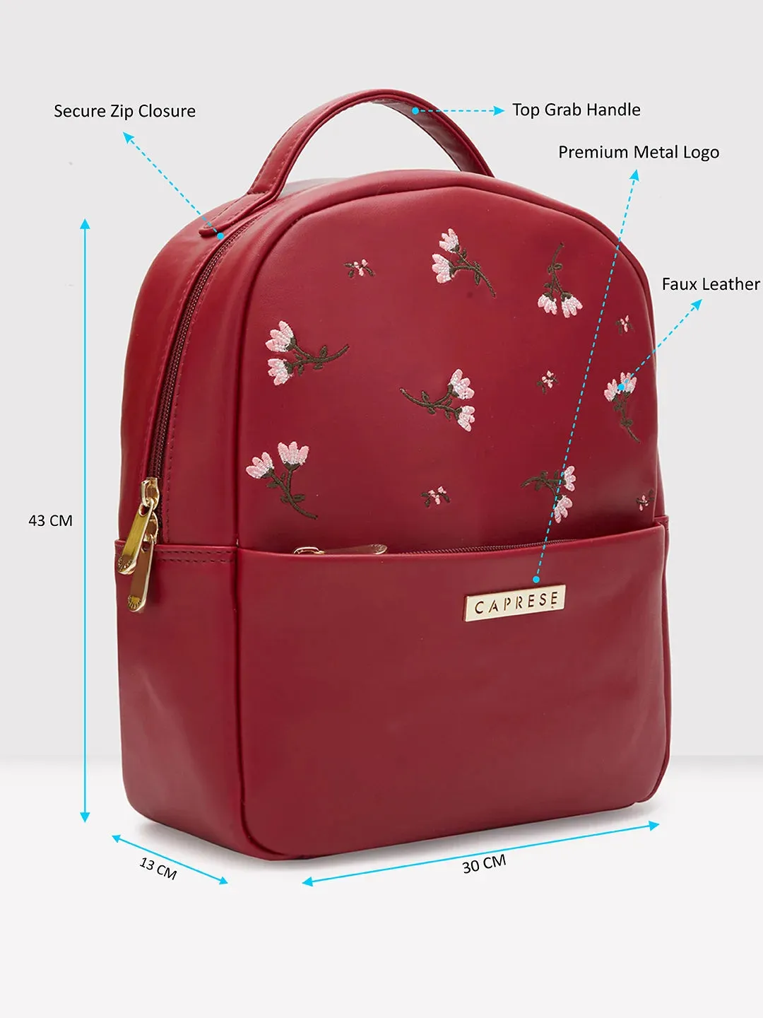 Caprese Dara Backpack Medium Maroon