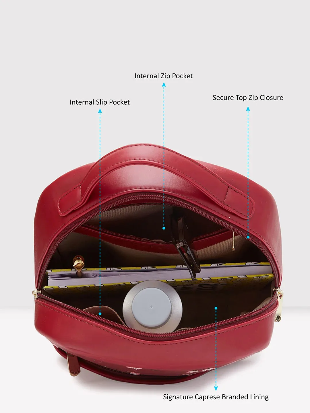 Caprese Dara Backpack Medium Maroon