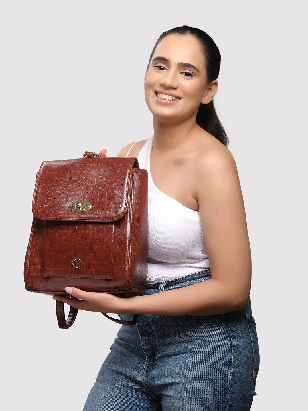 Caprese Treza Backpack Medium Tan