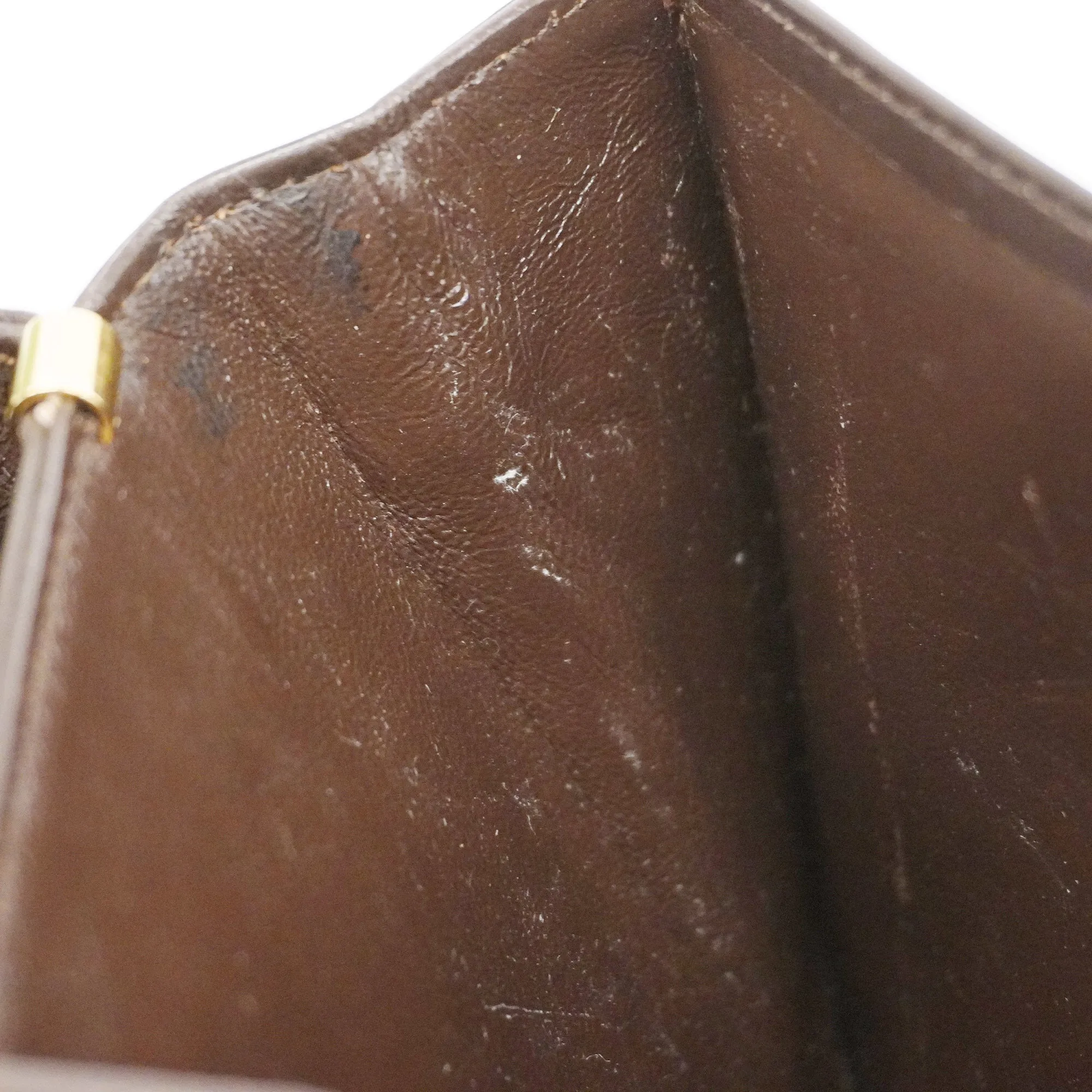 Celine  C Macadam Carriage Bracket Women's Canvas,Leather Shoulder Bag Brown