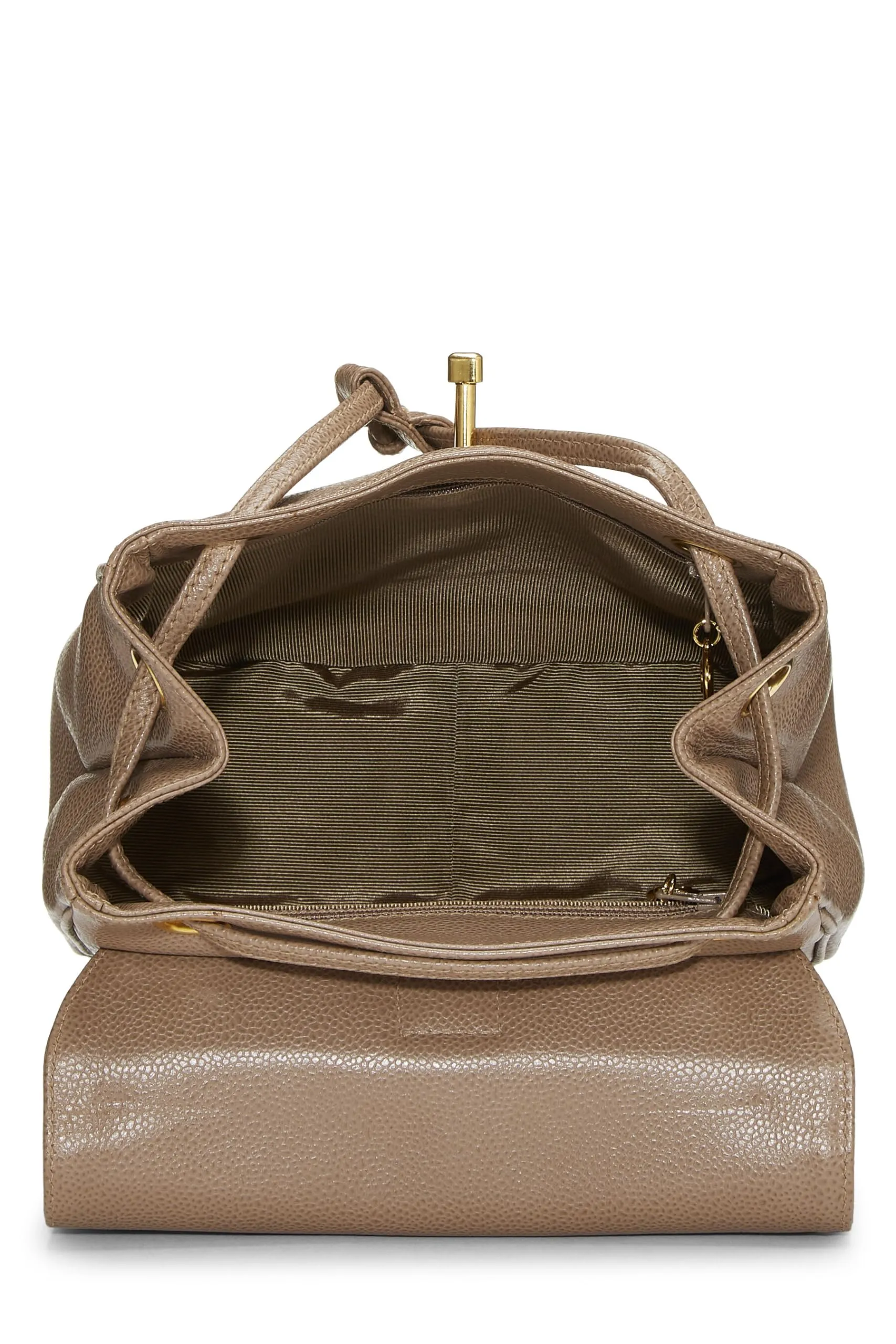 Chanel,  Beige Caviar 3 CC Backpack Small, Beige