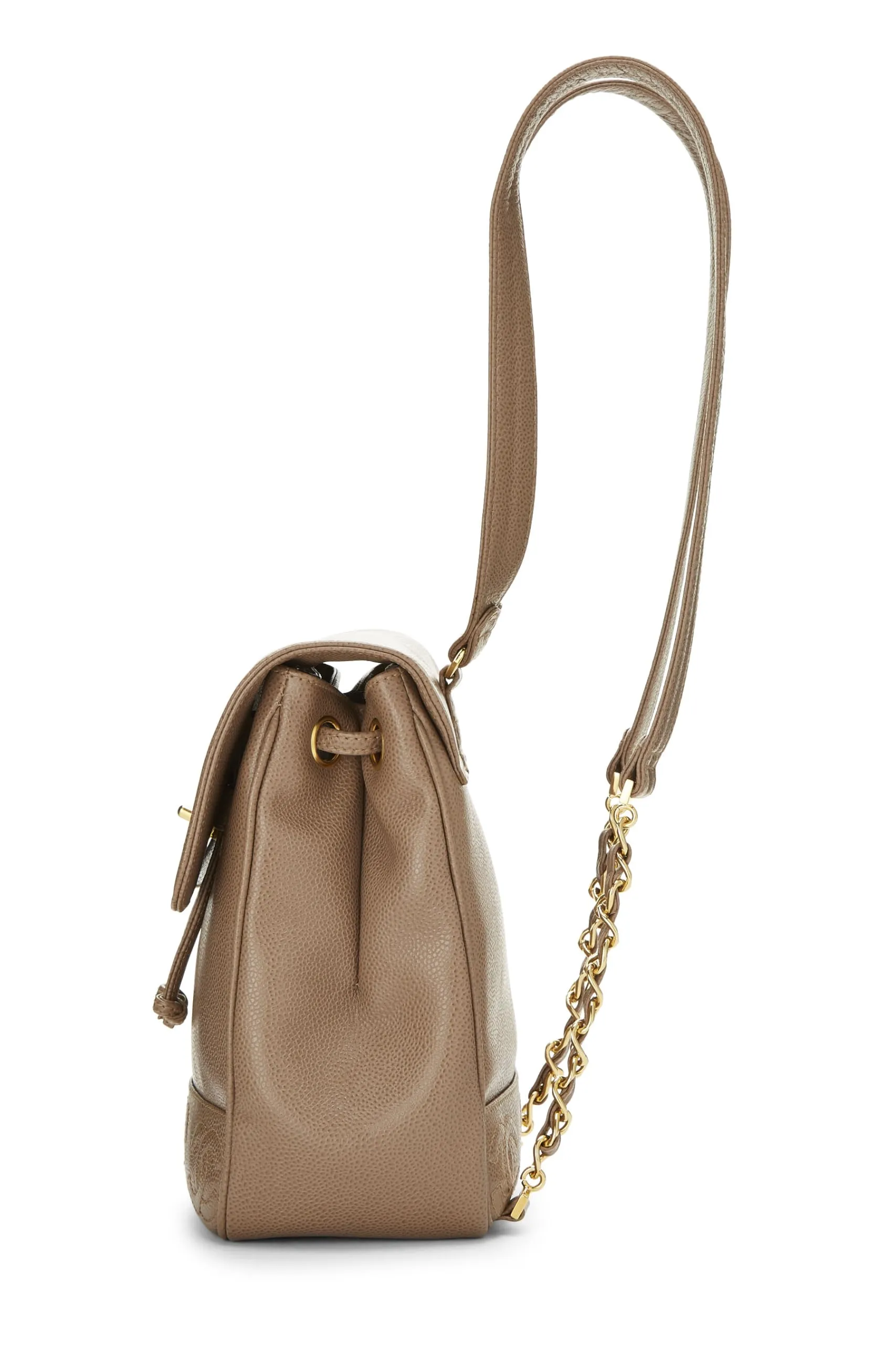 Chanel,  Beige Caviar 3 CC Backpack Small, Beige