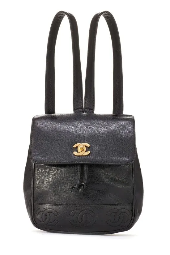 CHANEL,  Black Caviar 3 'CC' Backpack Medium, Black