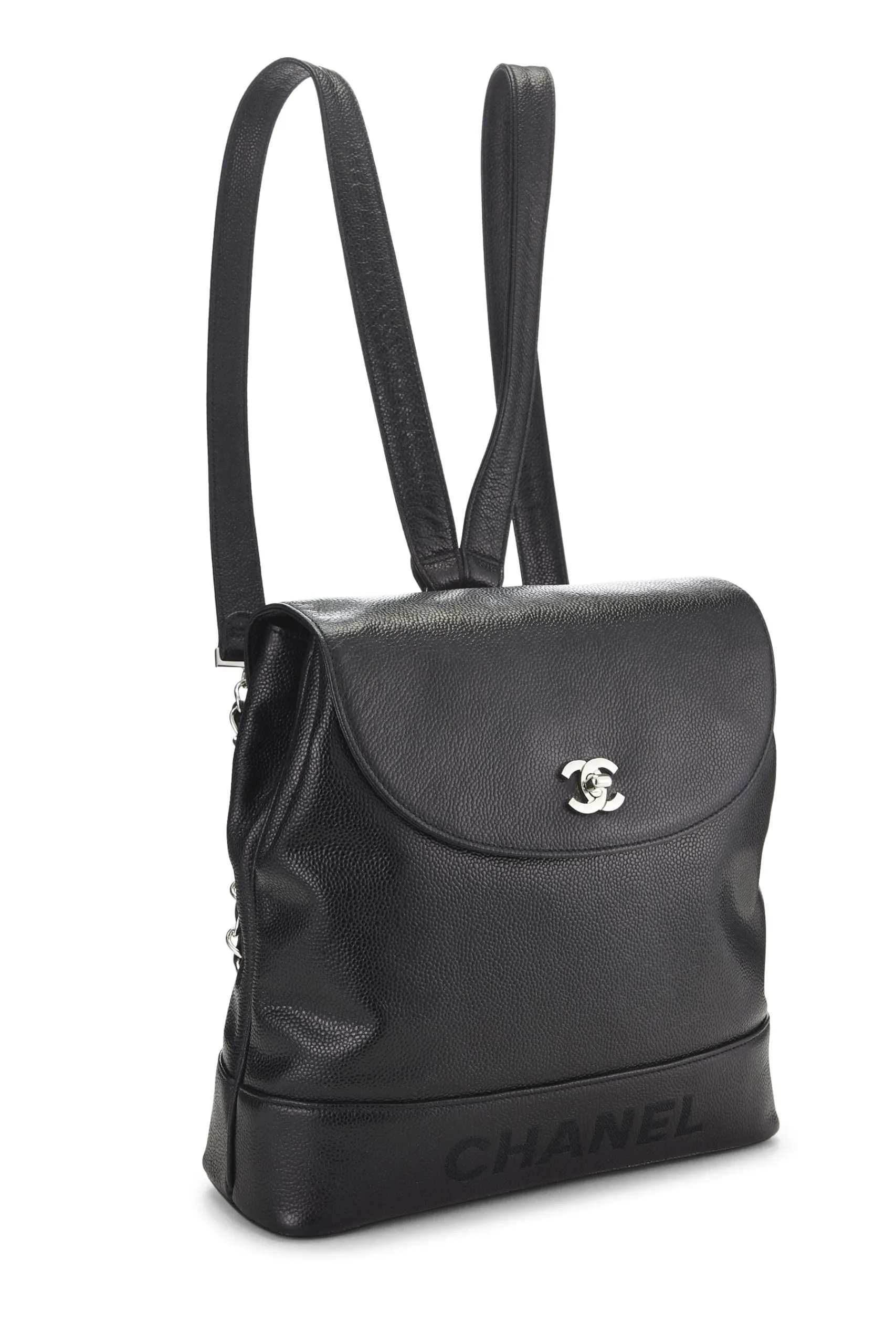 Chanel,  Black Caviar 'CC' Backpack, Black