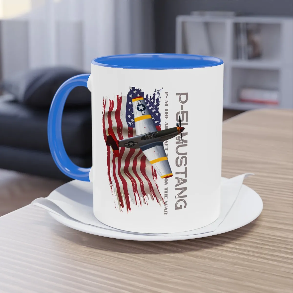 Coffee Mug  ( P-51 Mustang ) Military Style