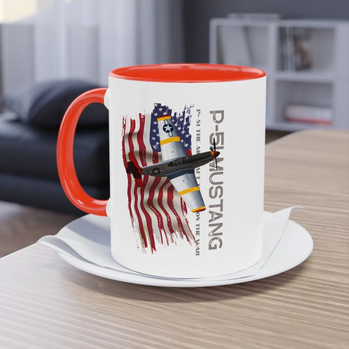 Coffee Mug  ( P-51 Mustang ) Military Style