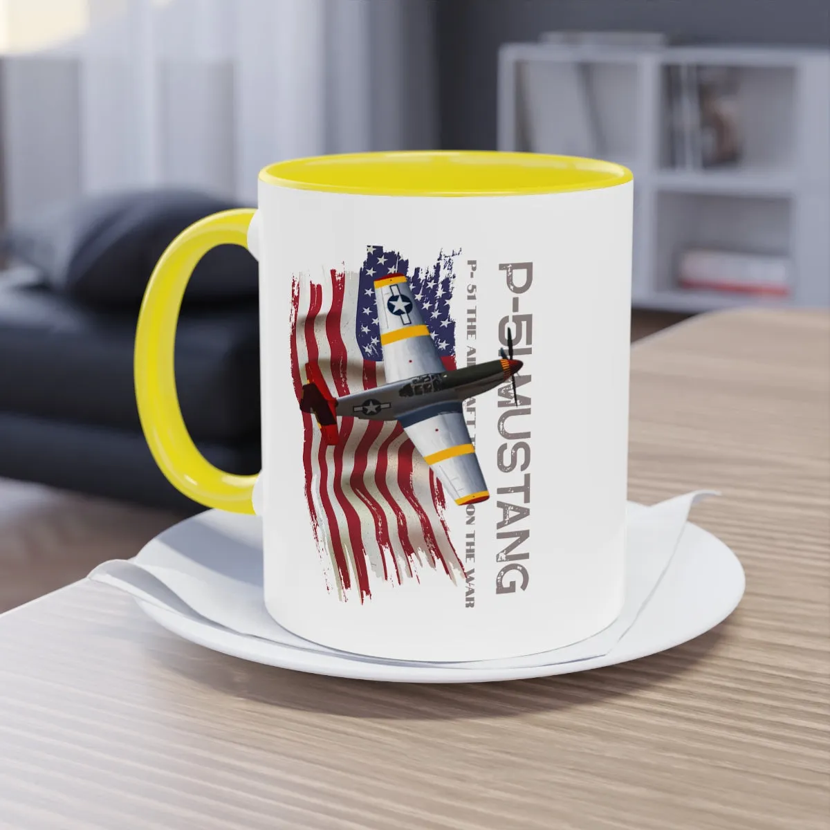 Coffee Mug  ( P-51 Mustang ) Military Style