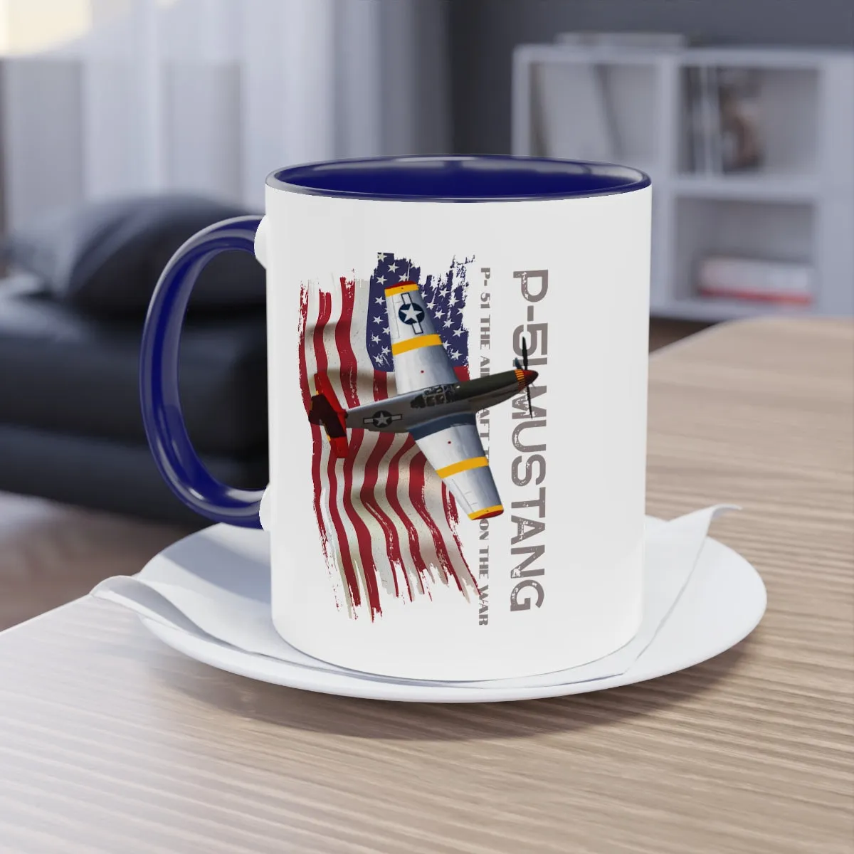 Coffee Mug  ( P-51 Mustang ) Military Style