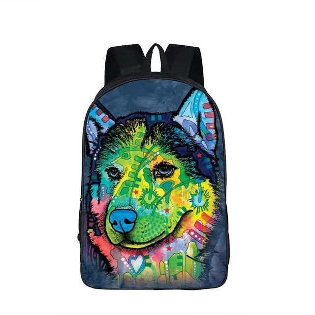 German Shepherd Cartoon Backpack, Children School Bags, Travel Backpack