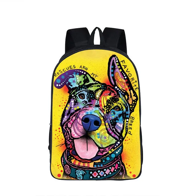 German Shepherd Cartoon Backpack, Children School Bags, Travel Backpack