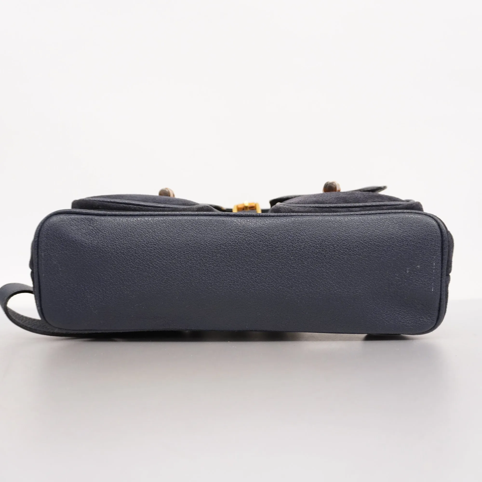 GUCCI  Bamboo Rucksack 003 2058 0016 Women's Leather,Suede Backpack Navy