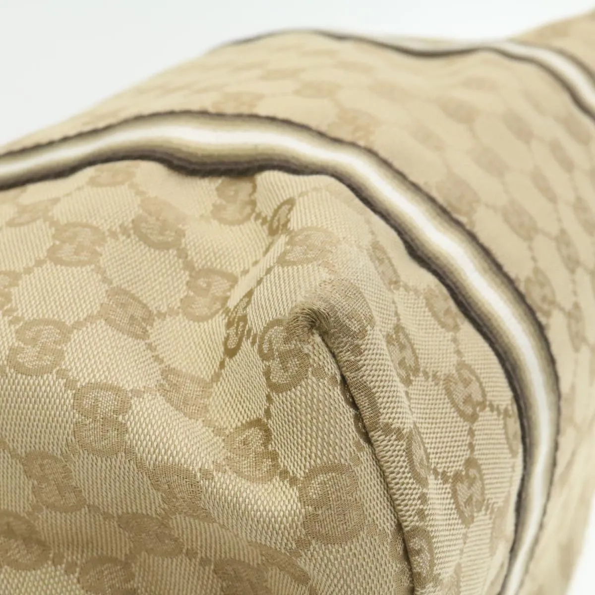GUCCI Sherry Line GG Canvas Tote Bag Canvas Beige Gold Brown 139260  am626g