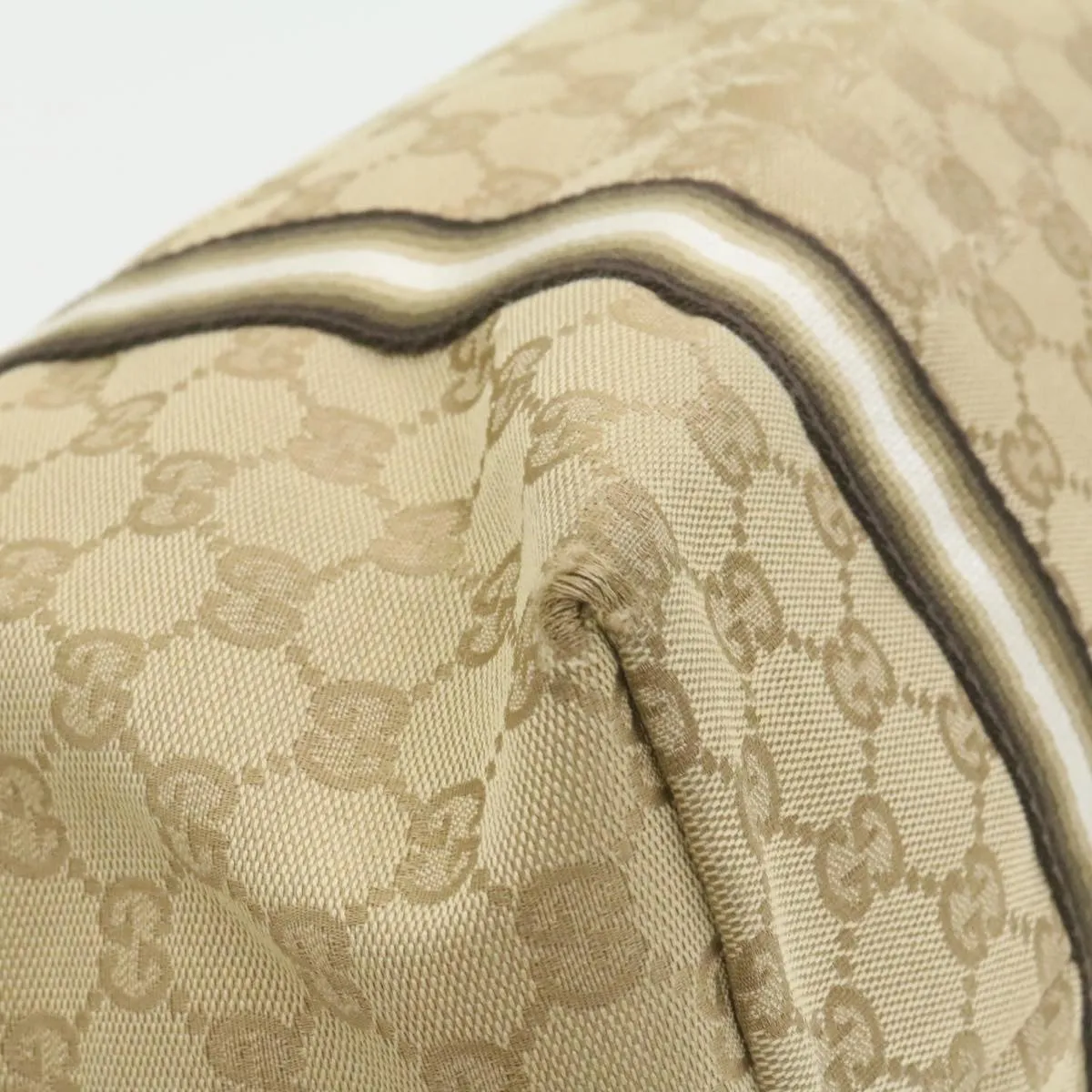 GUCCI Sherry Line GG Canvas Tote Bag Canvas Beige Gold Brown 139260  am626g