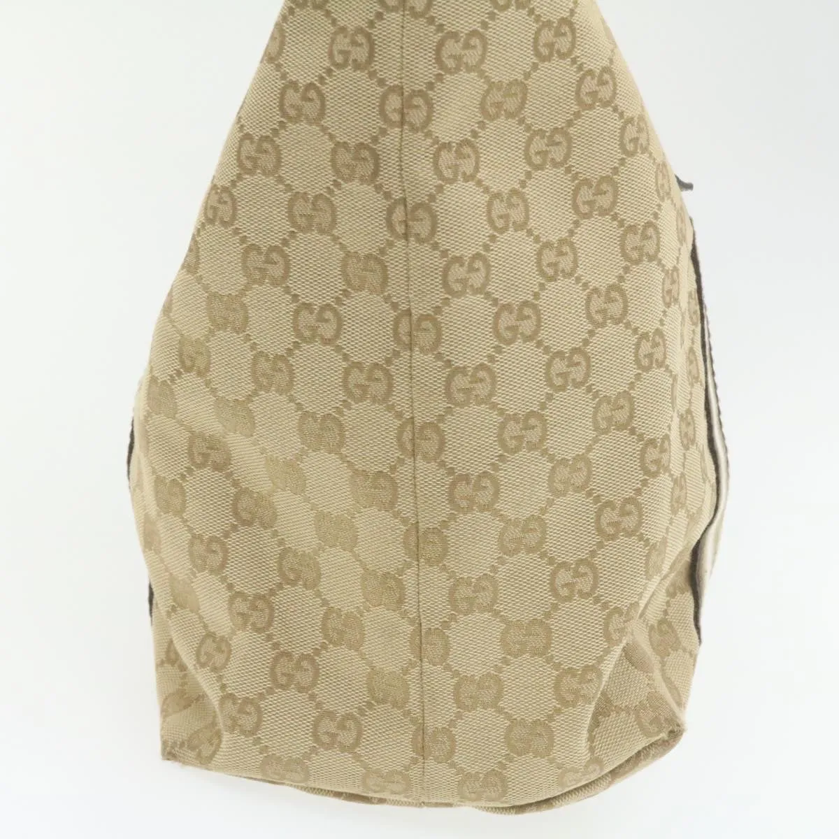 GUCCI Sherry Line GG Canvas Tote Bag Canvas Beige Gold Brown 139260  am626g