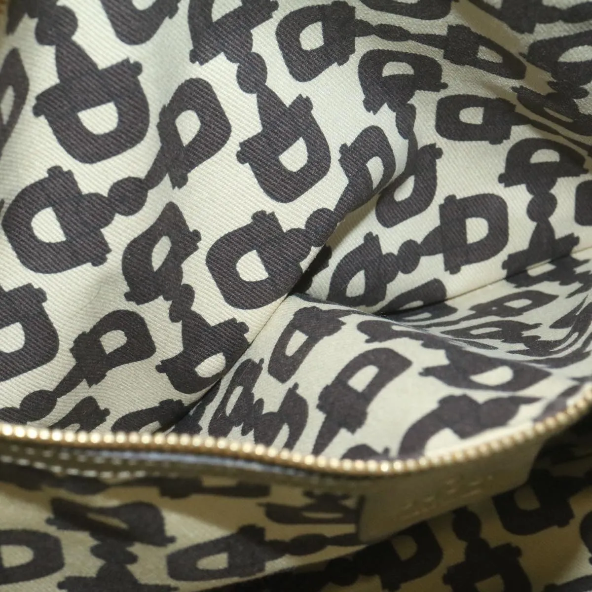 GUCCI Sherry Line GG Canvas Tote Bag Canvas Beige Gold Brown 139260  am626g