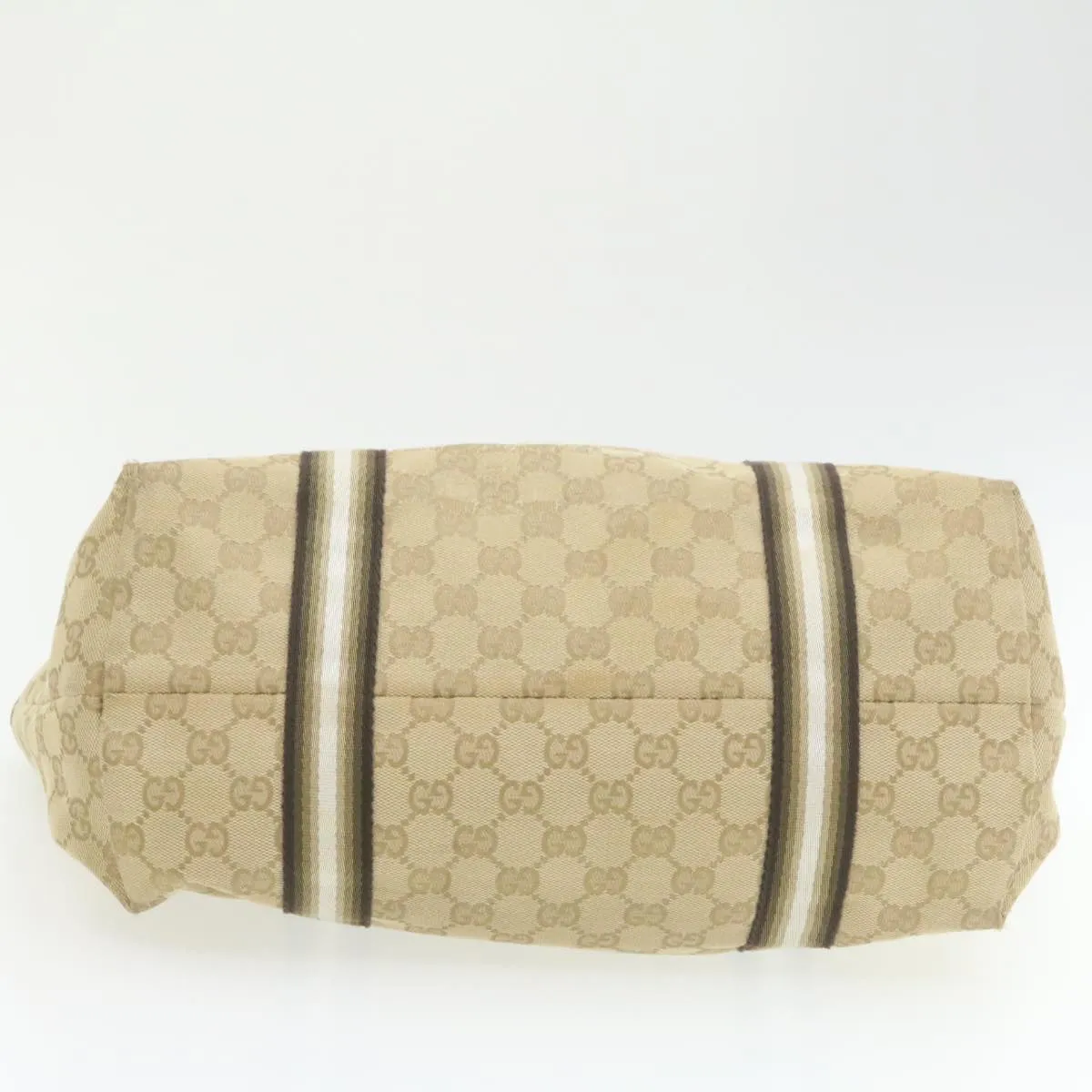 GUCCI Sherry Line GG Canvas Tote Bag Canvas Beige Gold Brown 139260  am626g