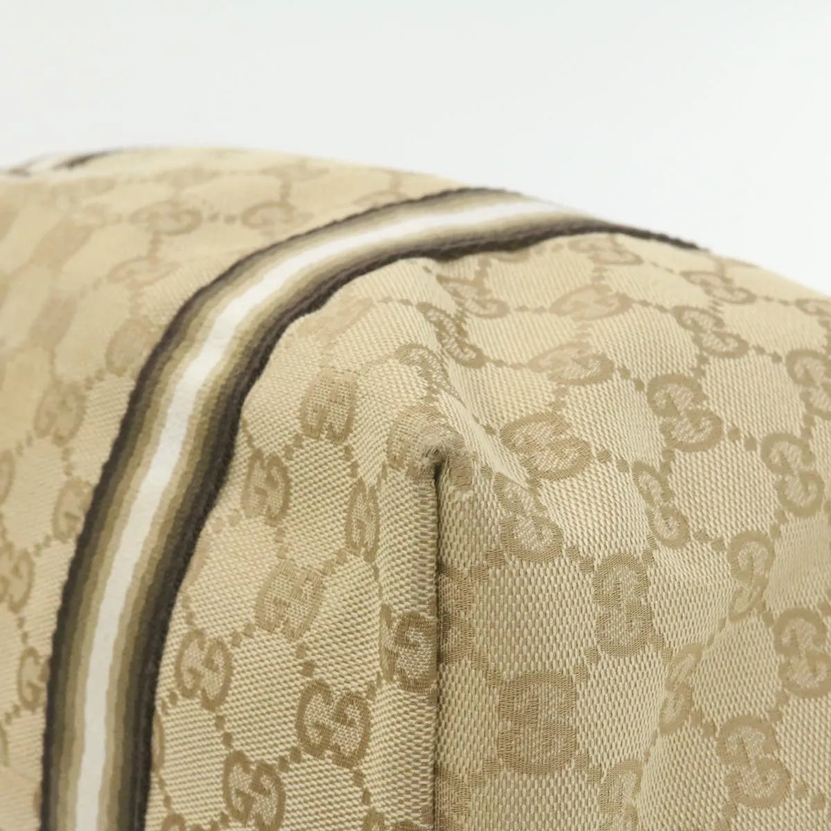 GUCCI Sherry Line GG Canvas Tote Bag Canvas Beige Gold Brown 139260  am626g