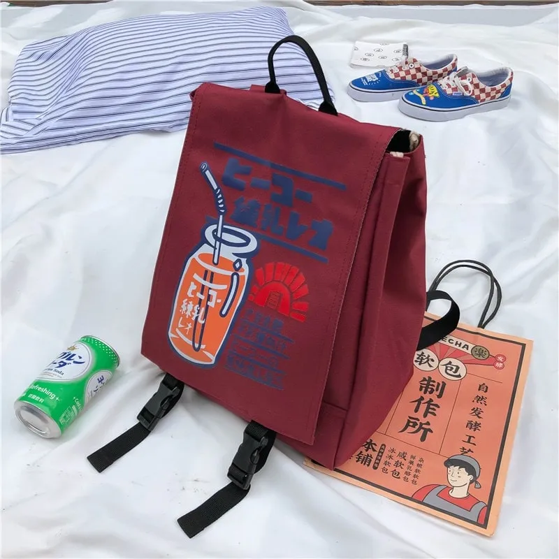 Kawaii Anime Print Nylon Backpack