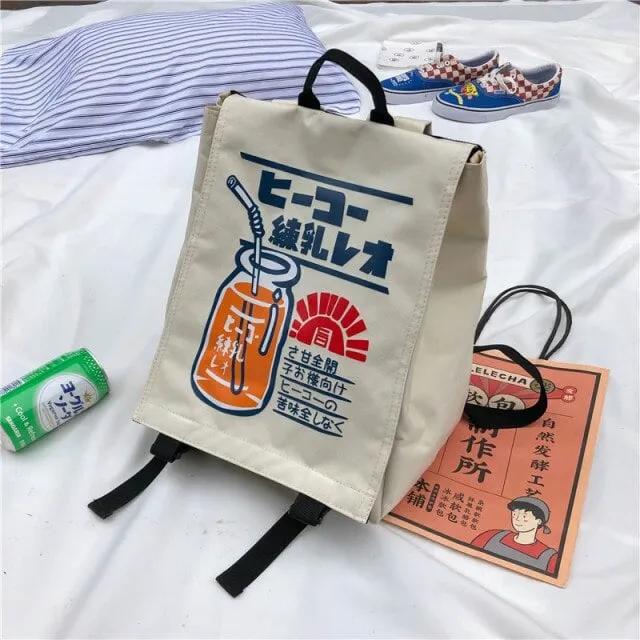 Kawaii Anime Print Nylon Backpack