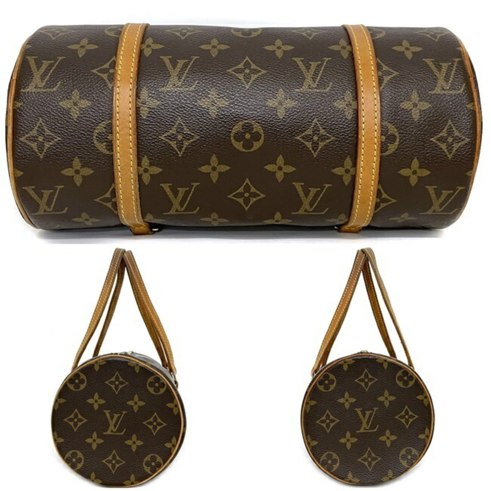 Louis Vuitton Boston Bag Papillon 26 Brown Monogram M51386 Canvas Leather DU0064 LOUIS VUITTON Handbag Women's Nume