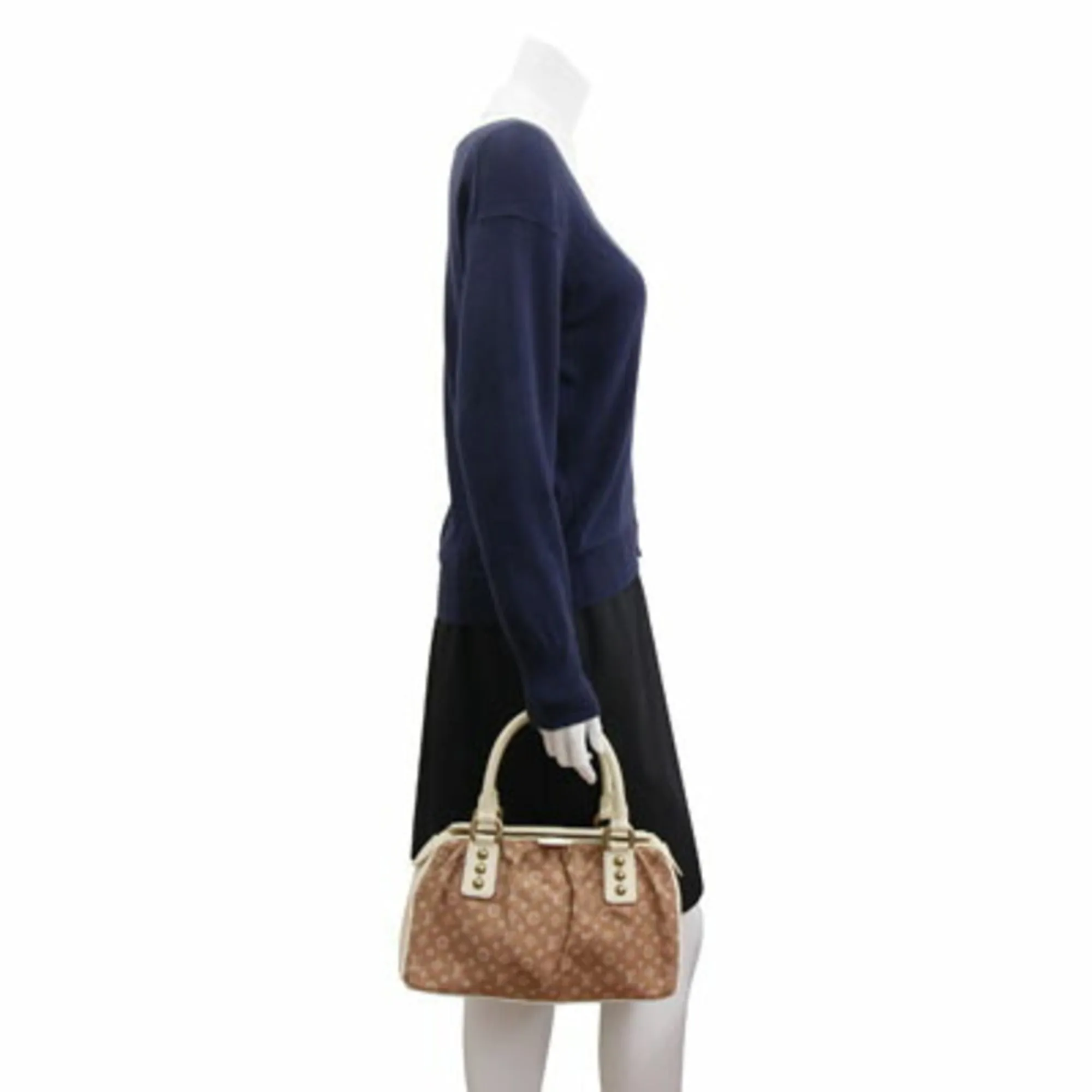 Louis Vuitton Handbag Monogram Mini Run Trapeze PM M40059 Camel Canvas Leather Ladies