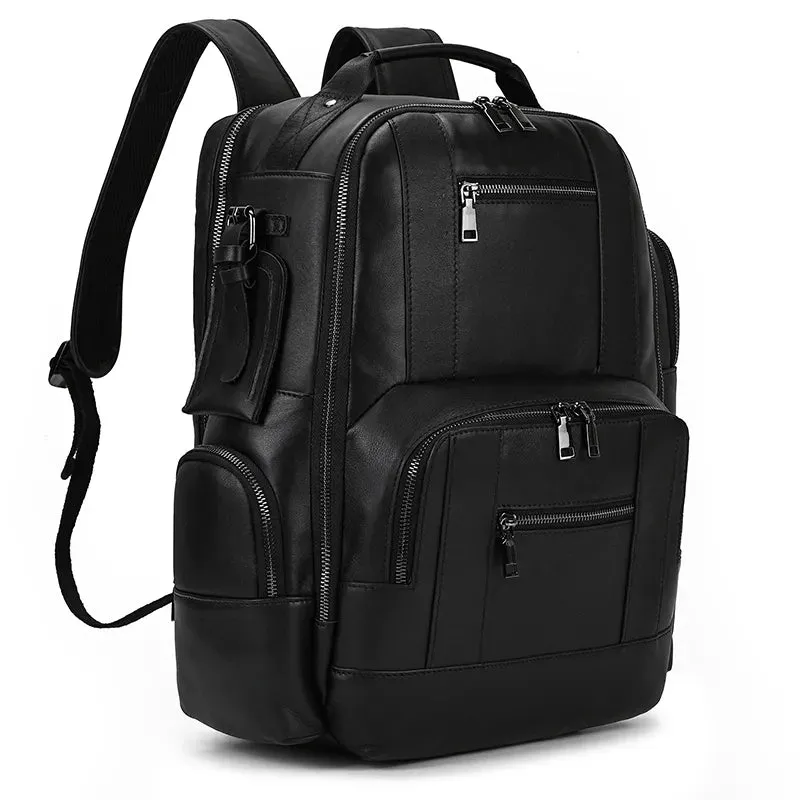 Newsbirds men's leather backpack retro luxury fashion style bagpack travel bag backpack shoold bag for man leather daypack men