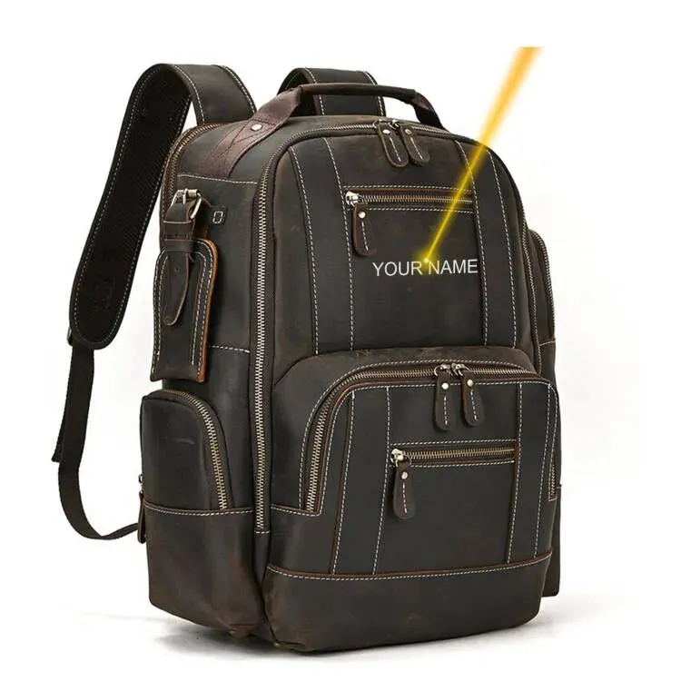 Newsbirds men's leather backpack retro luxury fashion style bagpack travel bag backpack shoold bag for man leather daypack men