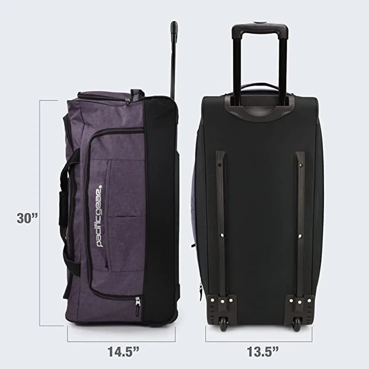 Pacific Gear Wheeled Rolling Duffel Bag, Durable Design, Telescoping Handle, Multiple Compartments, Tie-Down Capabilities