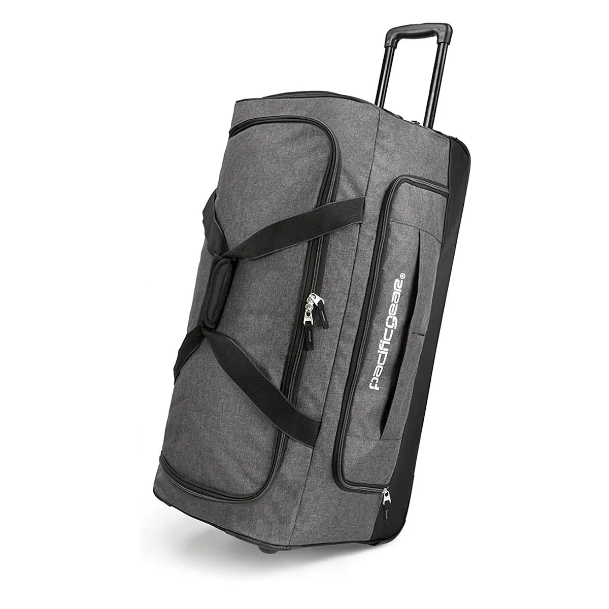 Pacific Gear Wheeled Rolling Duffel Bag, Durable Design, Telescoping Handle, Multiple Compartments, Tie-Down Capabilities