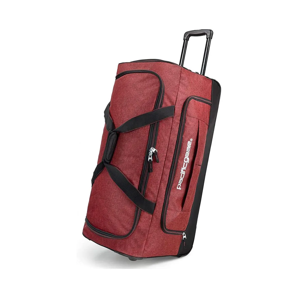 Pacific Gear Wheeled Rolling Duffel Bag, Durable Design, Telescoping Handle, Multiple Compartments, Tie-Down Capabilities