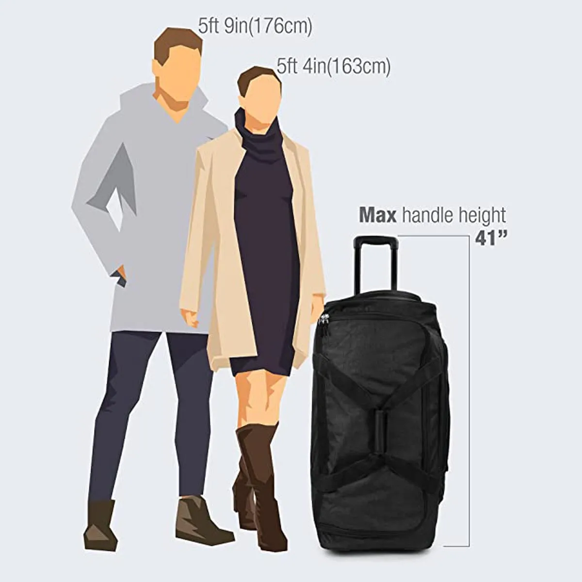 Pacific Gear Wheeled Rolling Duffel Bag, Durable Design, Telescoping Handle, Multiple Compartments, Tie-Down Capabilities