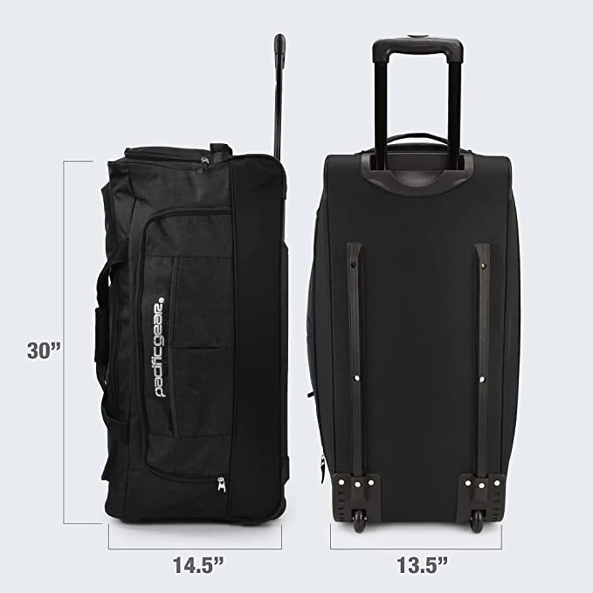 Pacific Gear Wheeled Rolling Duffel Bag, Durable Design, Telescoping Handle, Multiple Compartments, Tie-Down Capabilities