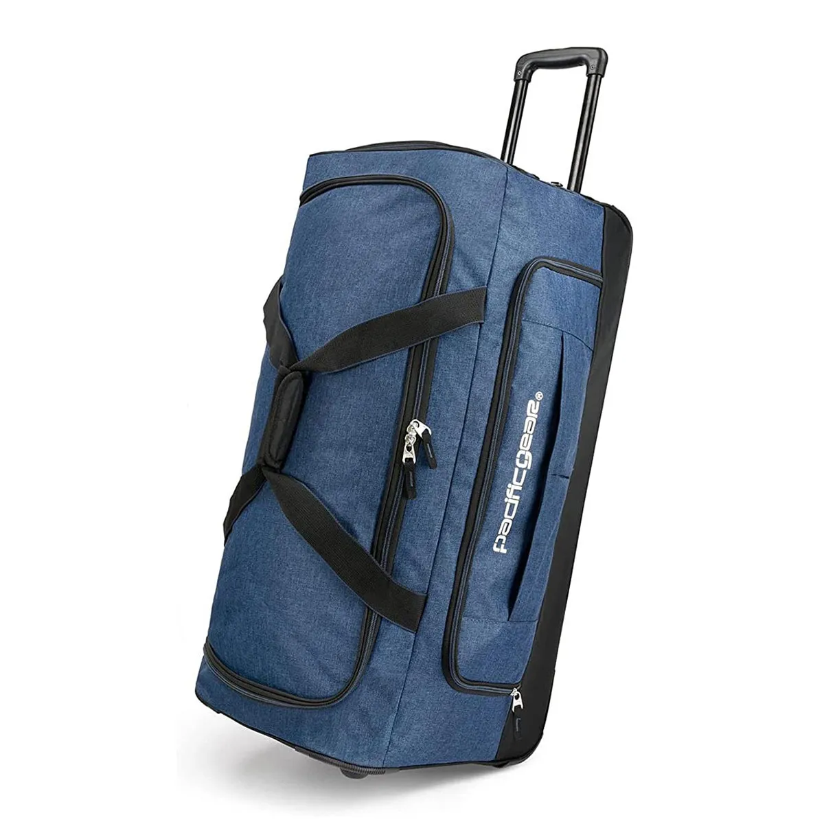 Pacific Gear Wheeled Rolling Duffel Bag, Durable Design, Telescoping Handle, Multiple Compartments, Tie-Down Capabilities