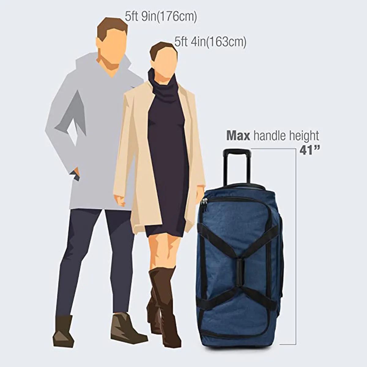 Pacific Gear Wheeled Rolling Duffel Bag, Durable Design, Telescoping Handle, Multiple Compartments, Tie-Down Capabilities