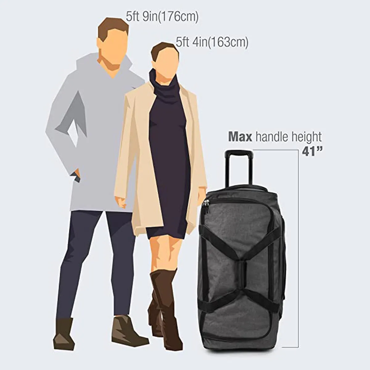 Pacific Gear Wheeled Rolling Duffel Bag, Durable Design, Telescoping Handle, Multiple Compartments, Tie-Down Capabilities