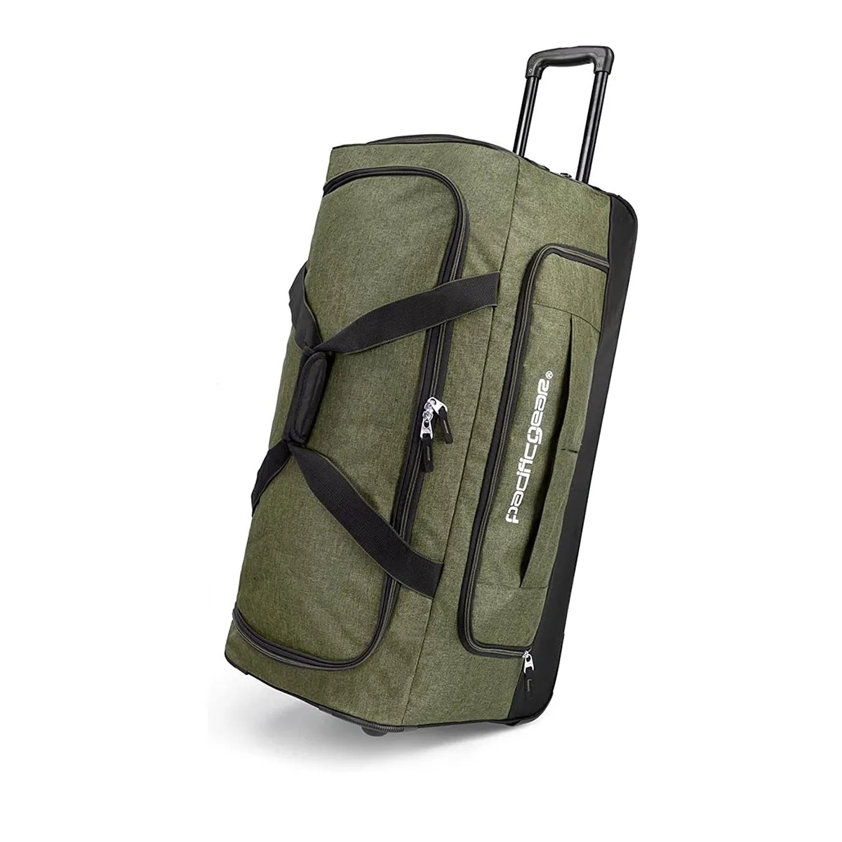 Pacific Gear Wheeled Rolling Duffel Bag, Durable Design, Telescoping Handle, Multiple Compartments, Tie-Down Capabilities