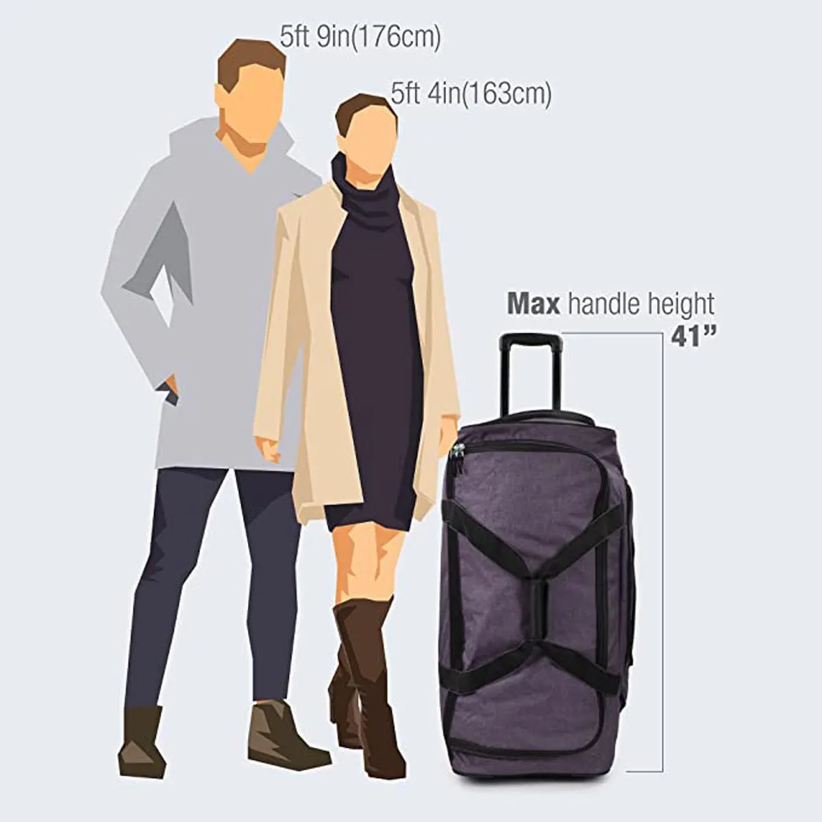 Pacific Gear Wheeled Rolling Duffel Bag, Durable Design, Telescoping Handle, Multiple Compartments, Tie-Down Capabilities